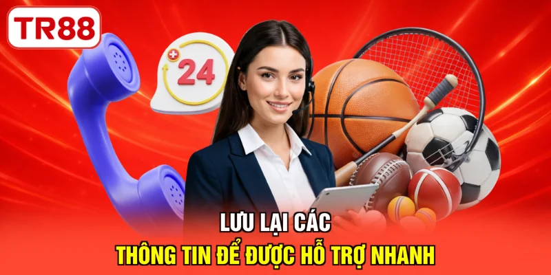 Lưu lại các thông tin để được hỗ trợ nhanh